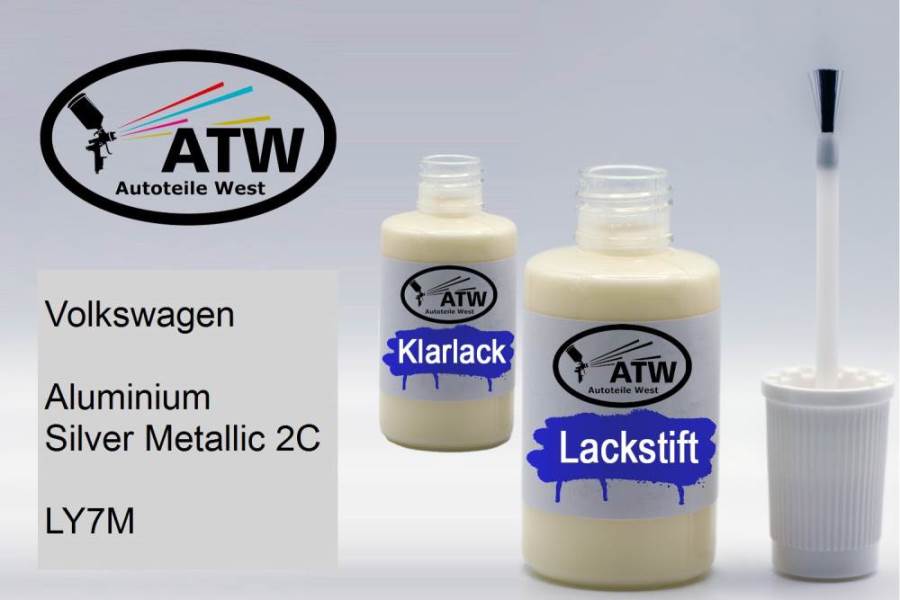 Volkswagen, Aluminium Silver Metallic 2C, LY7M: 20ml Lackstift + 20ml Klarlack - Set, von ATW Autoteile West.